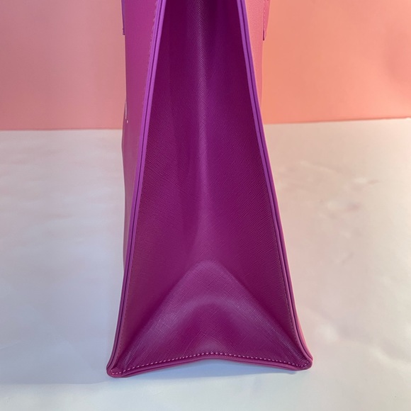 NEW TRENDY MAGENTA I SPEAK FLUENT DESIGNERS MODERN VEGAN TOTE BAG - Picture 7 of 8
